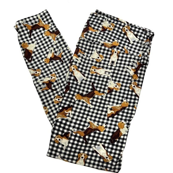 NEW NWT Tags LuLaRoe TC Beagle Plaid Check Leggings Black TC Comfy Stretch - Picture 3 of 3